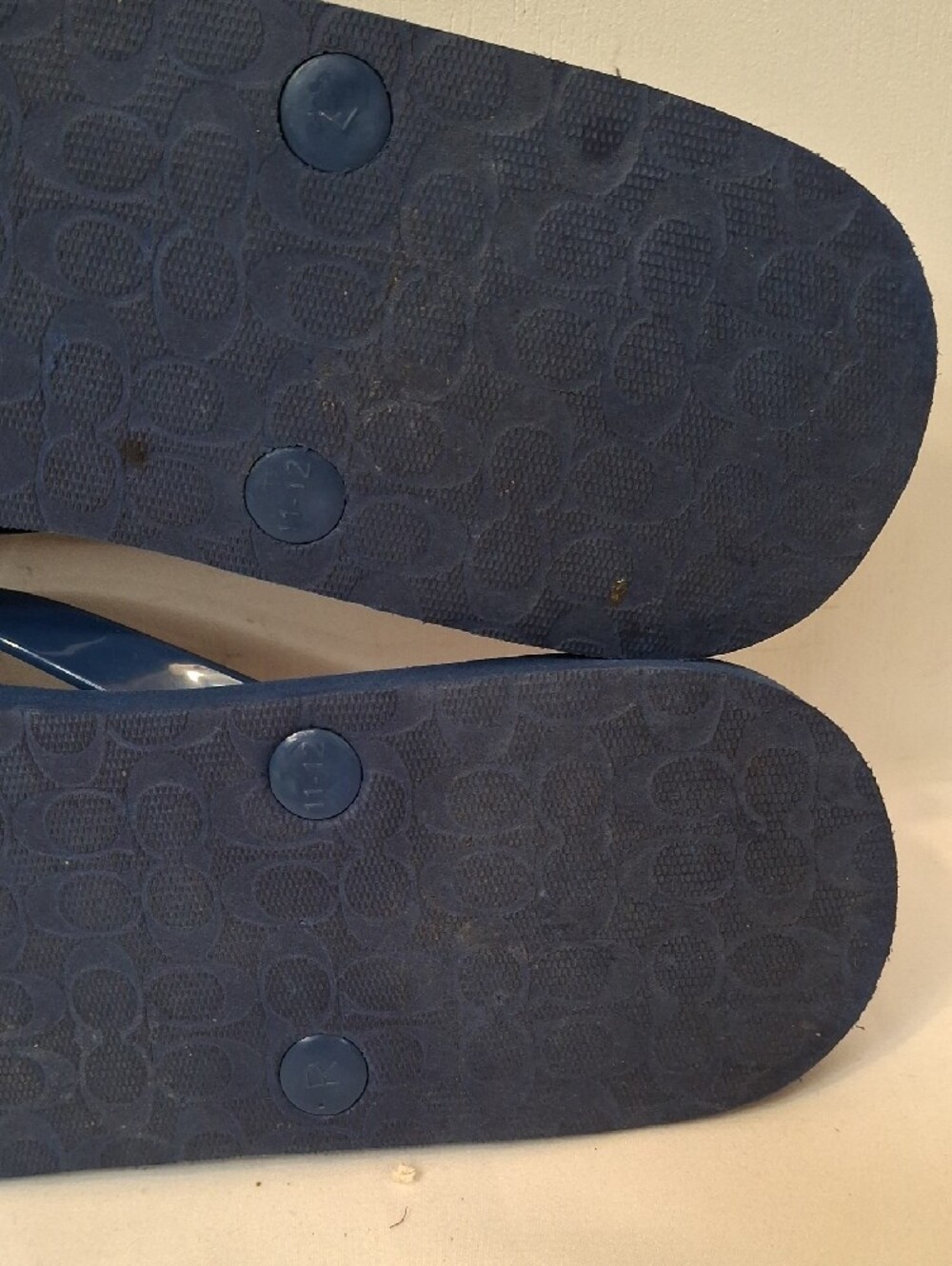 Coach Blue Floral Print Jelly Thong Flip Flops. Like New. - Picture 8 of 9